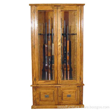 Corner Oak Gun Cabinet/Wooden Gun Cabinet/Gun Cabinet